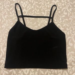 Forever 21 Black Cut-Out Tank Crop Top